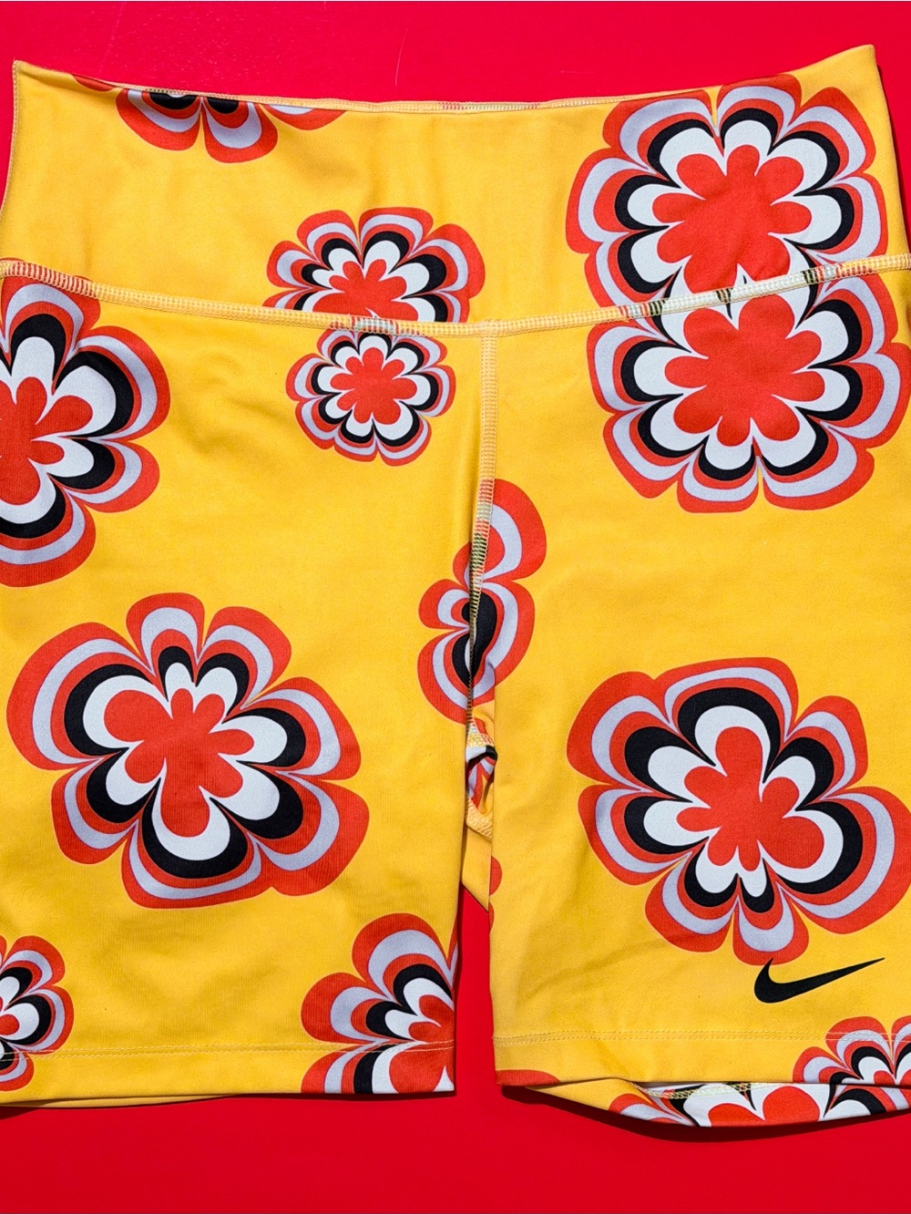 Nike Groovy Yellow Flower Power Bike Shorts